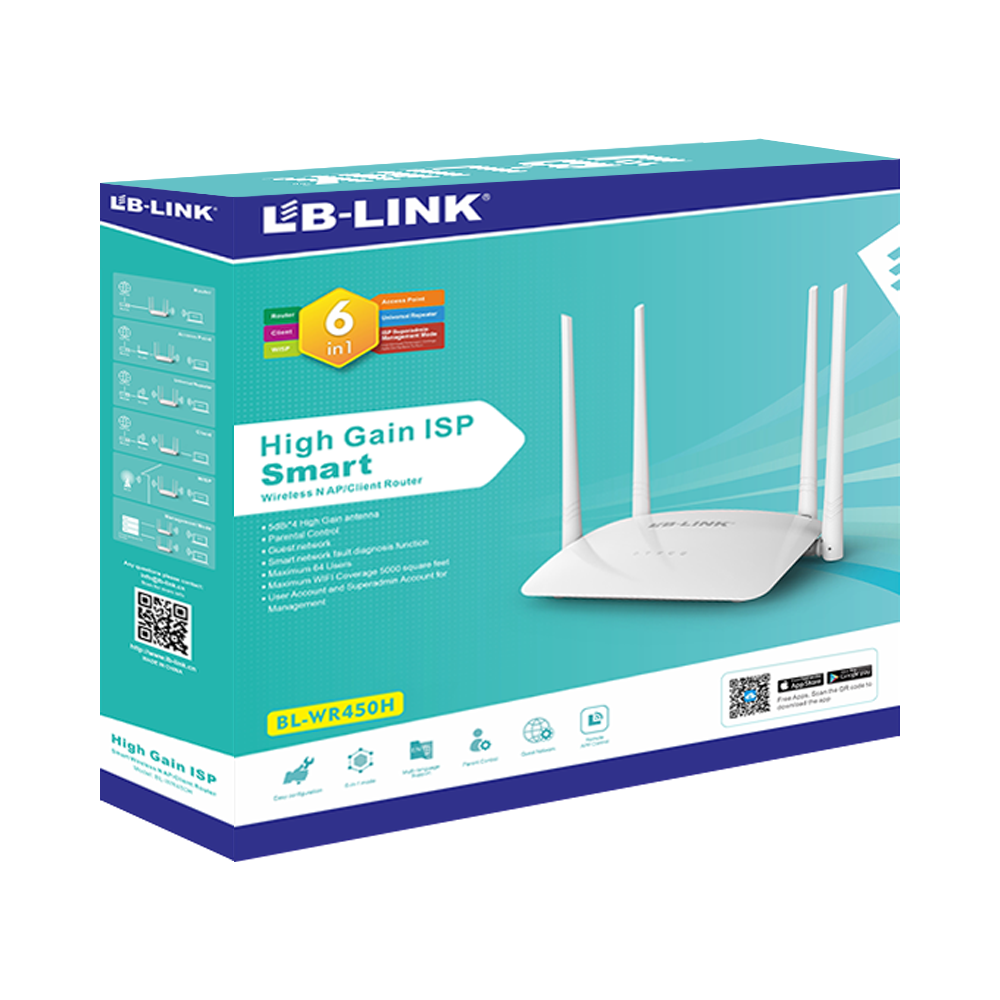 LB-LINK BL-WR450H 300 Mbps 4G Router LB-LINK BL-WR450H 300 Mbps 4G Router